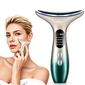 Face Massager,Portable Skin Tightening Beauty Toning Device,with 45 ± 5°C Heat and 3 Massage Modes,for Tightening & Neck Anti-Aging,Lifting and Tightening Sagging Skin(White),7 Color Beauty Device