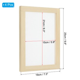 PATIKIL 9.8"x7.8" Wooden Paper Making Screen, 4 Pack Paper Making Mould Frame Papermaking Mould Deckle for DIY Paper Craft Dried Flower Handcraft, Natural Color
