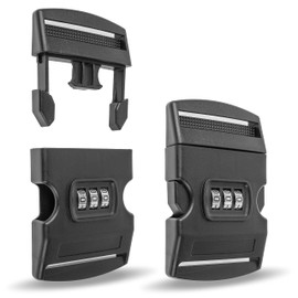 2 x 50mm Black Plastic Combination Lock Buckles for up to 50mm Webbing Straps Snap Buckle Replacement Buckle Repair Backpack Strap Buckle, 50mm Black 2pcs