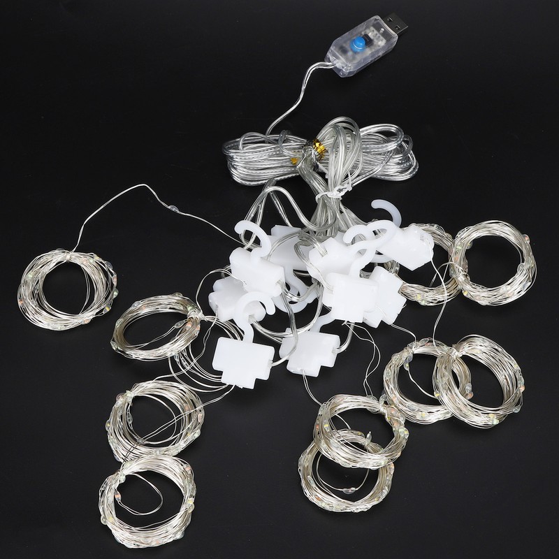 3x3 m Copper USB Wire Curtain Light String for Home