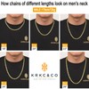 KRKC&CO Solid Diamond-Cut Cuban Link Chain Necklace, Real 14K Gold