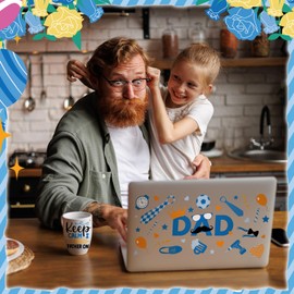 Kosiz 16 Sheets UV DTF Cup Wrap Transfer Stickers for Glass Sticker Rub on Transfers for Crafting Waterproof 16 oz UV DTF Cup Wraps Decals for Furniture Craft (Father's Day)