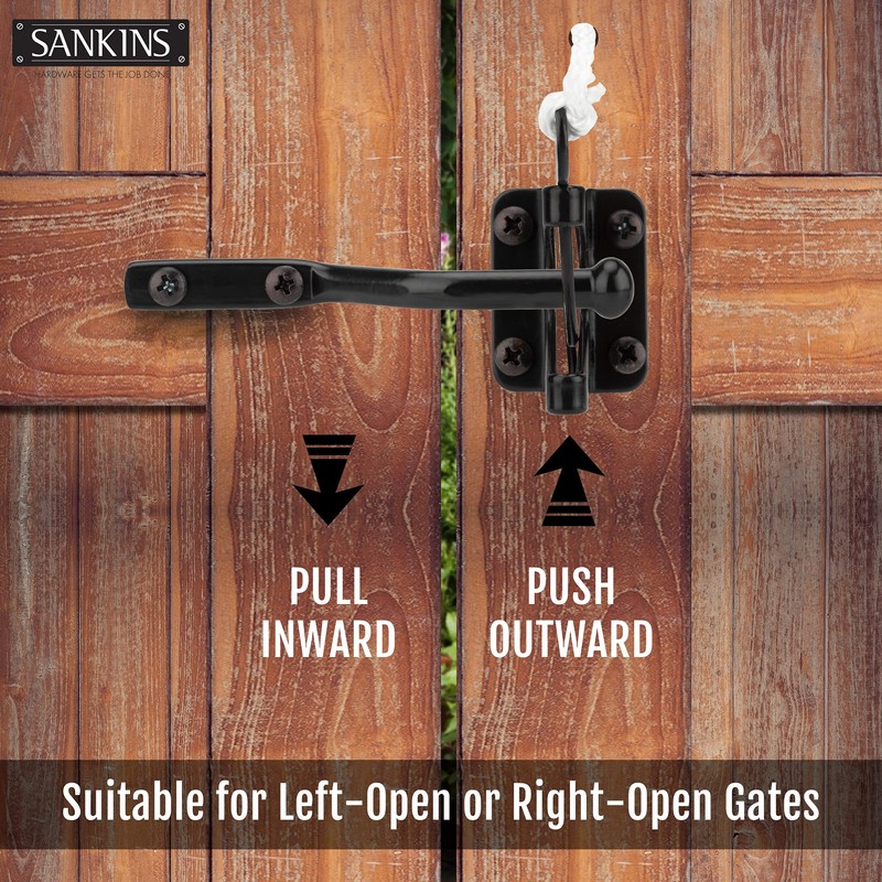 SANKINS 2 Pcs Self Locking Heavy Duty Gate Latch Automatic