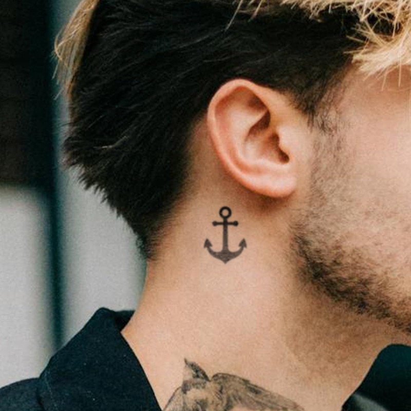 Anchor Temporary Tattoos Set - Waterproof Nautical Semi-Permanent Tattoos for