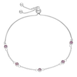 jewellerybox Sterling Silver Alexandrite CZ June Adjustable Bracelet