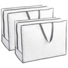 Zollner Set of 2 Bed Bags/Storage Bags, White / Grey,