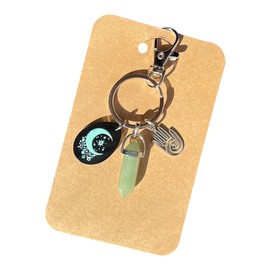 Mystic Moon Keychains, Aventurine Stone Women Purse Charms, Women Car Key Rings, Self-Love Gifts, Positive Energy Gifts, Reiki Spiritual Healing Gifts, Christmas, Holidays Gifts for Her, Him