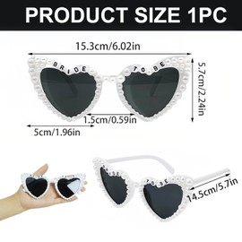 Bride To Be Sunglasses, White Shaped Pearl Glasses Bachelorette Party Bride Sunglasses Hen Do Party Accessories Decorations