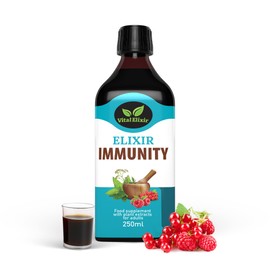 Elixir Immunity – Herbal Food Liquid Supplement with Elderberry, Cardamom & Vitamin C – 250ml – Vegan, Gluten-Free, Natural Immune Support