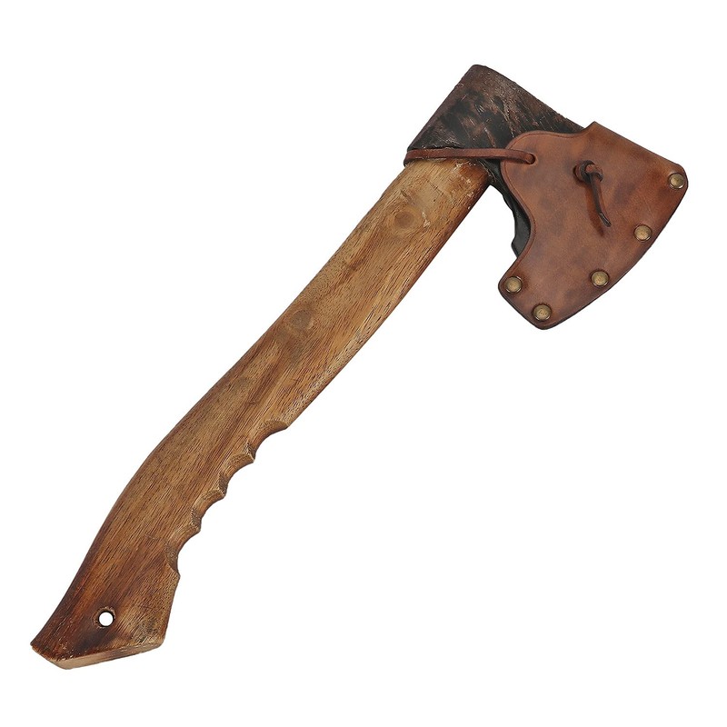 TOURBON Leaher Axe Head Sheath Protect Cover with Leather Adjustable