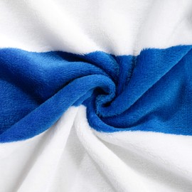 NTBAY Flannel King Blanket, Super Soft with Blue and White Striped Printed Bed Blanket, 108x90 Inches