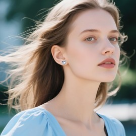 Stethoscope Studs Earrings 925 Sterling Silver Nurse Earrings with Heart Crystal from Austria Nurse White Coat Ceremony Gifts for Women Doctor RN Medical Student