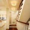 Widluth Modern Drum Semi Flush Mount 3-Light Gold Ceiling Lighting