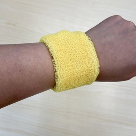 1P 7-Color Sports Wrist Support Band Team Yellow 8ea