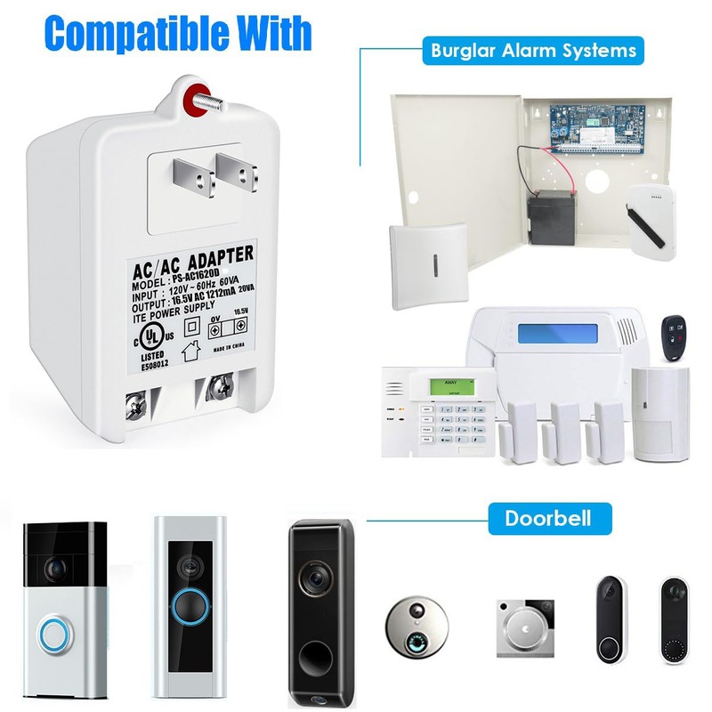 16.5 Volt Doorbell Transformer Compatible with Ring, for Nest, for