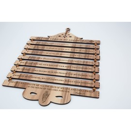 Handcrafted ‘The Lord Is My Shepherd’ Plaque (16.5 Inch) NIV ‘Psalm 23’, Wall Hanging Art Décor With Engraving on Wooden Blocks, from the City of Truth, Jerusalem