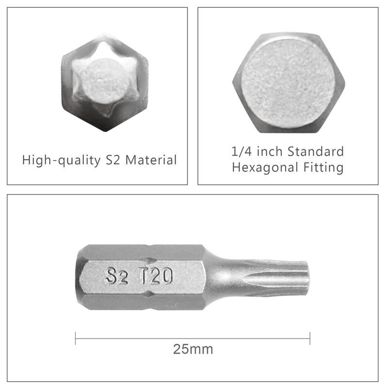 DAKCOS T20 Bit, Torx Bit T20, Bit Assortment from S2