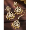 Aheli Exquisite Design Faux Kundan Chandbali Earrings Maang Tikka Set