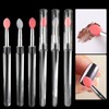 6Pcs Chrome Nail Powder Applicator Brushes, Silicone Head Nail Art