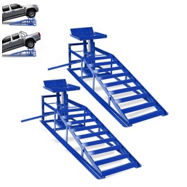 2PCS 5t Hydraulic Car Ramps, 11060Lbs Heavy Duty Vehicle Ramps Adjustable 9.3-14 Inch Height, Portable Car Lift Ramp for Oil Changes, Car Lifts for Home Garage