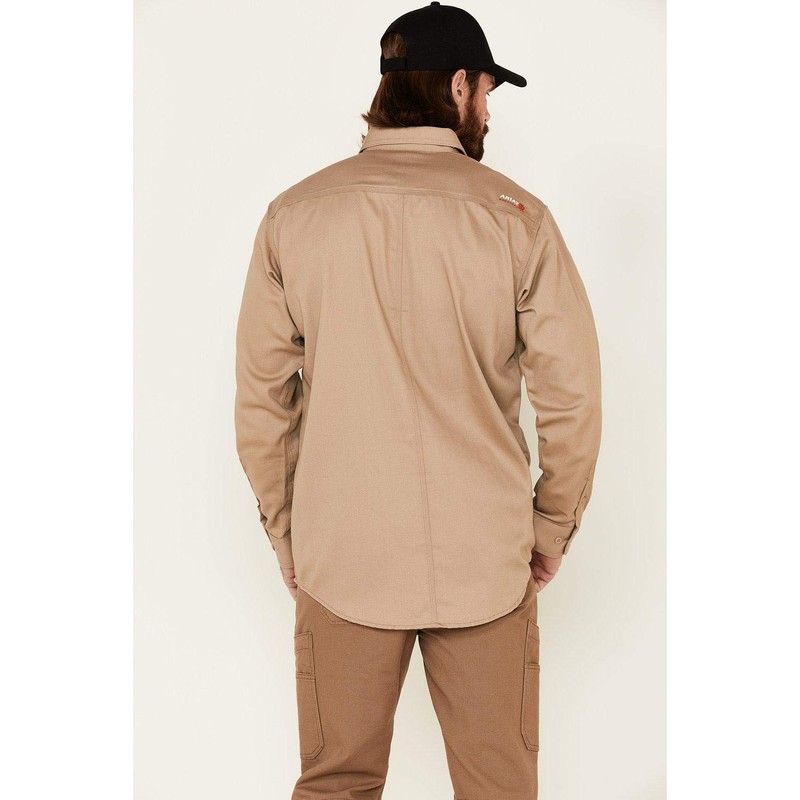 Ariat Male FR Solid Work Shirt Khaki X-Large