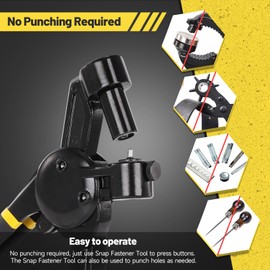 LAKIX Heavy Duty Snap Fastener Tool, Upgraded Version Snap Button Tool Includes 30 Sets 15mm Snap Button Kit for Boat Cover, Repairing Boat Covers, Canvas, Sewing Tarps(Yellow)