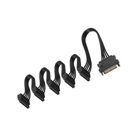 upHere gaming SATA Power Splitter Cables 19.7 in (500 mm) - 15 Pin Male to Female Power Cable Splitter Powers up to 5 Hard Disk Drive, SSD, Optical Drives