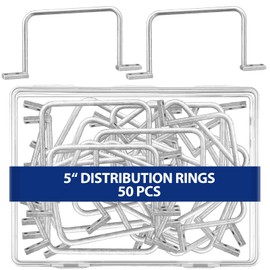 Yaocom 50 Pcs Distribution Rings Aluminum D Ring for Sorting Out Electric Cables, Cable Management, for Commercial and Residential Use, Silver(5 Inch)