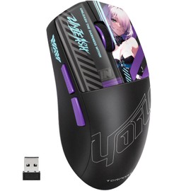 TERPORT Yoru SR95 Mouse Gaming Inalámbrico con 3 Modos, Ratón Últraligero de 51g, Mouse Negro con 10000 DPI y 1K Tasas de Sondeo, 5 Botones Programable, Mouse Ergonómico para Juego y Oficina, Wind/Mac