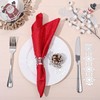 Whaline 100pcs Snowflake Paper Napkin Rings Winter Christmas Silver Disposable