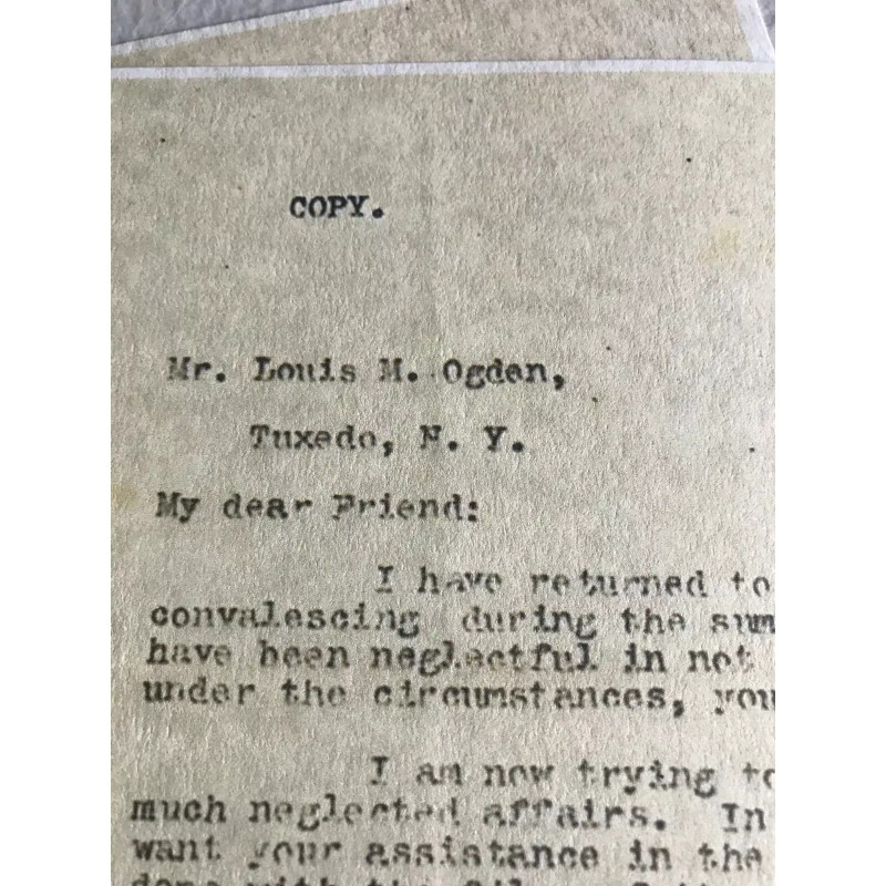 RMS TITANIC, ARCHIBALD GRACIE LETTER TO LOUIS OGDEN SEPTEMBER 1912