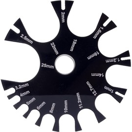 Black Acrylic Wire Gauge Measuring Tool 1mm-25mm Wire Gauge Thickness Gauge Measurement Tester Ruler Gauge Measurement Wheel Gauge Diameter Tools