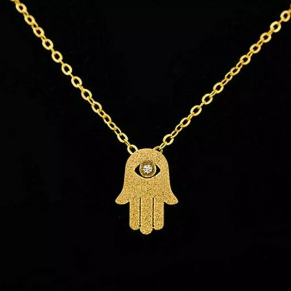 The Tiny Dragon TINY HAMSA HAND NECKLACE 17" Chain Tiny