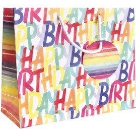 Jillson Roberts Large Gift Bags, Rainbow Birthday (60 Pcs)