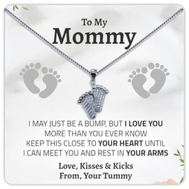 Love You This Much Push Present Jewelry, Pregnancy Gifts for New Moms, Pre Birth Gifts, Mom to Be Gift, Birthday Gift for Pregnant Friend, Wife Pregnancy Gift (Original, 10 Little Toes)