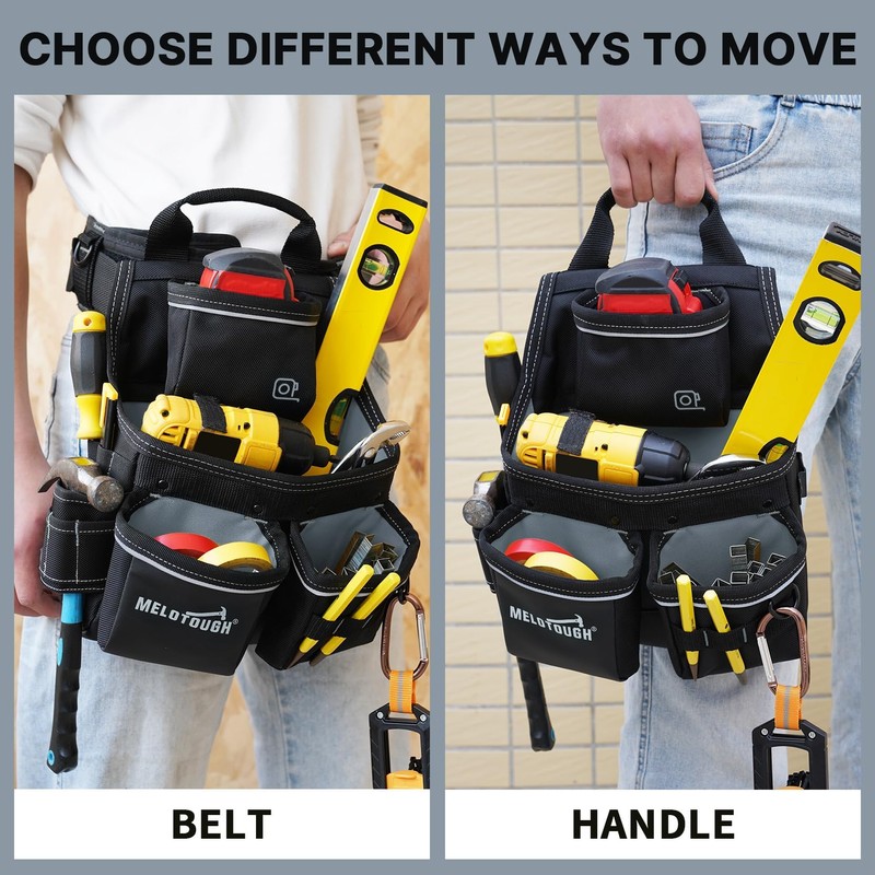 MELOTOUGH Electrician Tool Pouch with Belt,Tool Bag,Tool Pouch with Belt