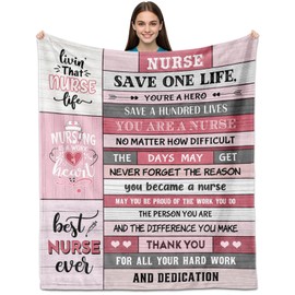 YSBLGWE Nurse Gifts, Nurse Gifts for Women, Gift for Nurses, Nurses Week Gift, Nurse's Appreciation Blanket 60"x50", Nursing Gift', Rn Gift' for Nurse's