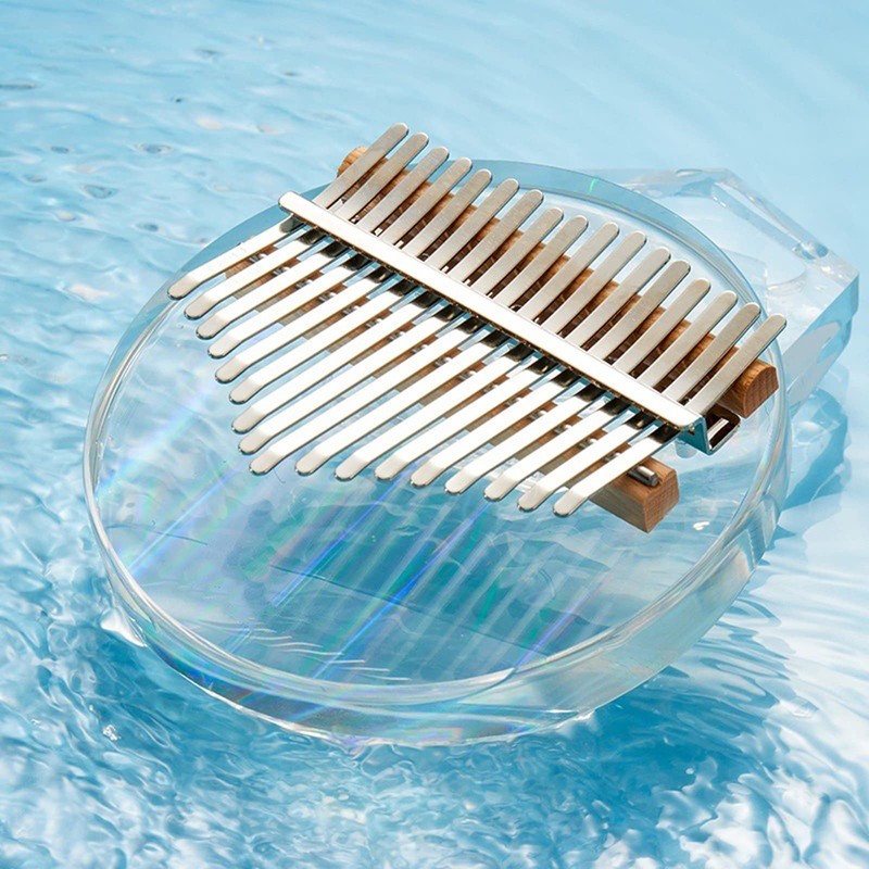 Kalimba 17 Ki, Round Acrylic Rainbow Sam Piano, Thumb Piano,