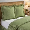 HunnmingRe 2 Pack Green White Striped Ruffle Throw Pillow Covers
