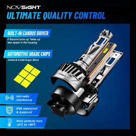 NOVSIGHT 9005 9006 LED Headlight Bulbs Combo 4 60000LM 260W 6500K White Canbus