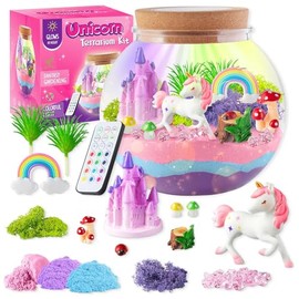 Kit de Terrario Iluminado para Niños, Kits de manualidades DIY para niños y niñas, Juguetes para Niñas Luces LED Nocturnas, 13 Colores, manualidades u