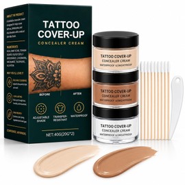 Tattoo Cover Up Makeup Waterproof, 2-Color Concealer Kit for Tattoos & Scar