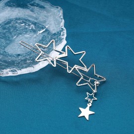 Aneneiceera Hollow Out Star Hair Clip Silver Hair Clip Tassel Hairpin Headpiece Decorative Hair Pins Headpiece Bridal Hair Accessories for Women and Girls (Silver)