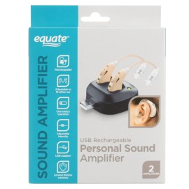 Equate Digital Rechargeable Hearing Sound Amplifier for The Ear, 500-3,200 Hz