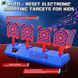 Aooess Spider Shooting Targets Toy for 3-12 Year Old Boys: Electronic Scoring Shooting Target Set for Kids with 20 Foam Dart, Spider Toys for Boys 4-6, Shooting Game for Kids Ages 3+