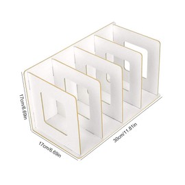 Eddwiin Bücherregal Holz,DIY Weiß Desktop Bookshelf,Multifunktionale Stehordner Aufbewahrung Zeitschriftenhalter für Studenten,Kinder,Erwachsene (30x17x17cm)