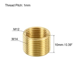 PATIKIL M14 to M12 Adapter Sleeve Reducing Nut Pack of 5 10 mm with Hollow Connector