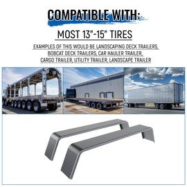 HECASA Tandem Axle Trailer 10-1/4"x72-7/8"x13" Fit 13"-15" Tires Car Hauler Trailer,Cargo Trailer,Utility Trailer,Landscape Trailer Heavy Duty Unpainted Steel Diamond Fenders Tread Plate (2 Fenders)