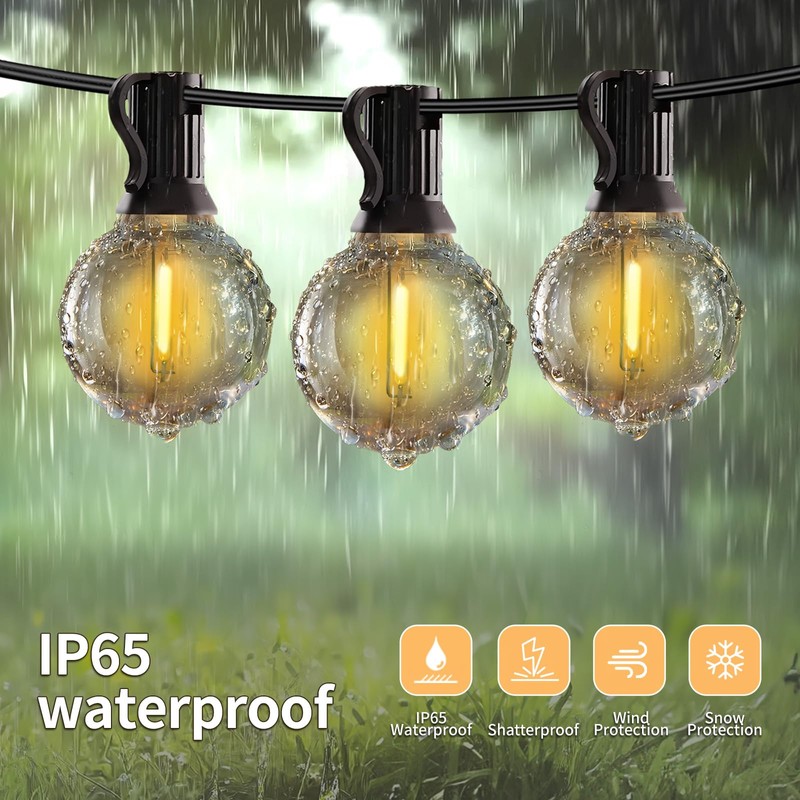 SANBEN 100ft String Lights with Remote, 50+2 LED Bulbs Dimmable