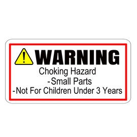 260 x Choking Hazard Warning Stickers - Suffocation Hazard - Not Suitable for Children Under 3 Years - 38mm x 21mm - 4 Sheets